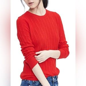 Banana Republic X Filpucci Red Cashmere & Merino Fine Italian Cable Sweater S